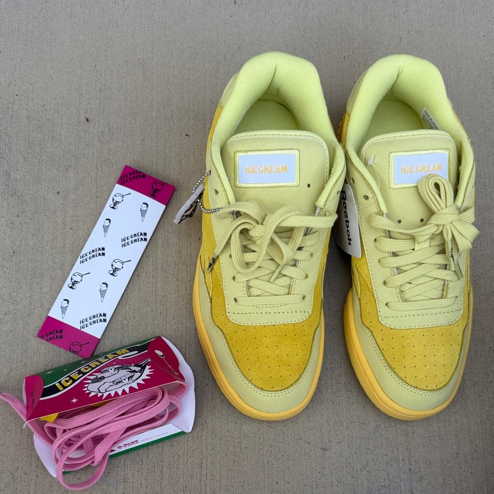 Reebok x Billionaire Boys Club Ice Cream Yellow Suede Low-Top Sneakers - Picture 14 of 15